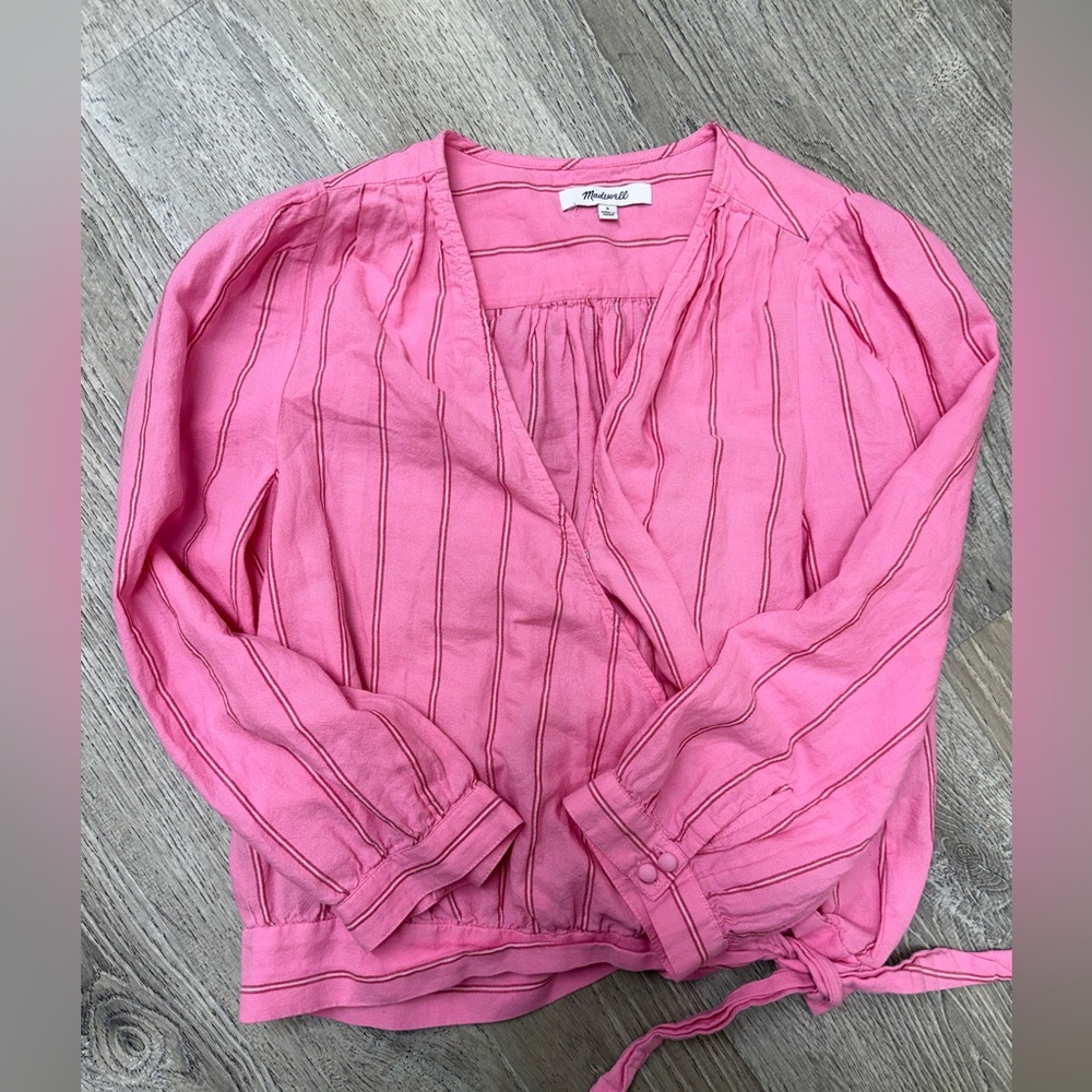Madewell Women’s Wrap top in Cecilia Stripe